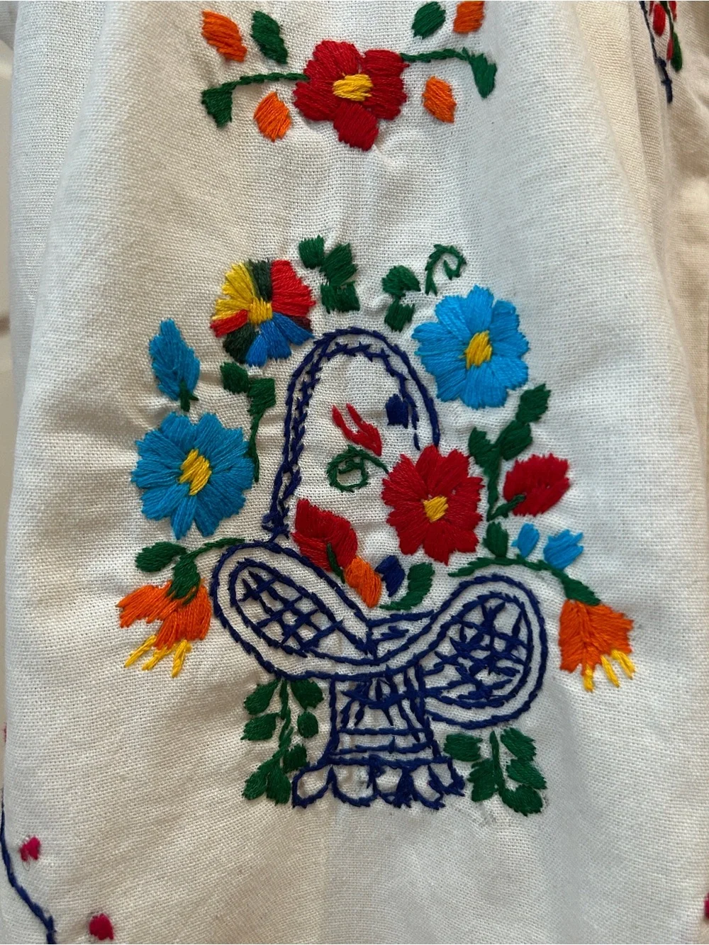 Tehuacan Girls Mexican Dress hand embroidery.